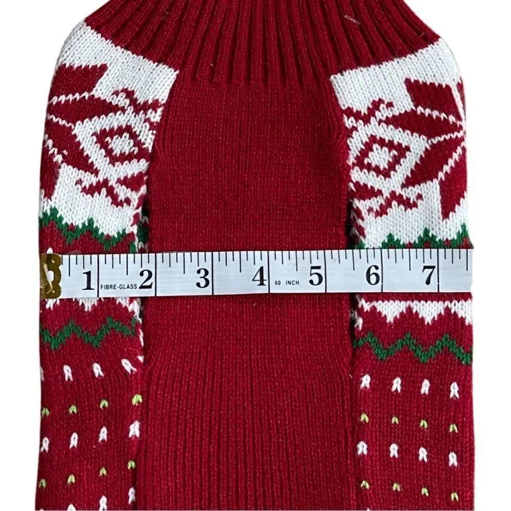 Friends Forever Knit Pet Holiday Red & White Ugly Sweater Medium NWT
